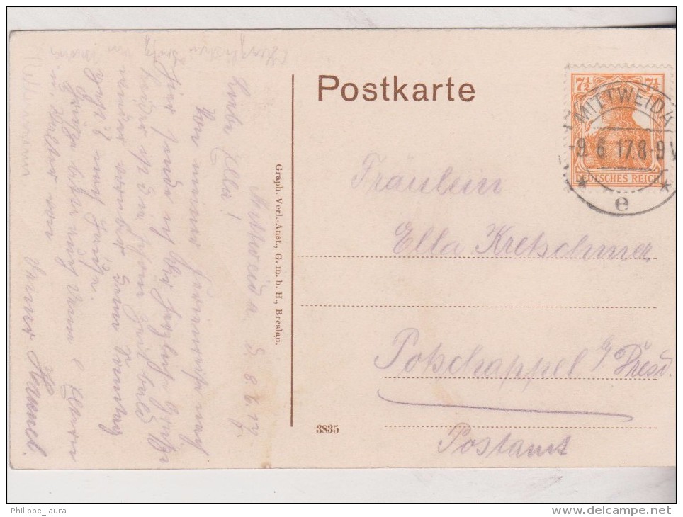 1917  AK Mittweida, Markt Mit Weber-Strasse  2 Scan - Mittweida