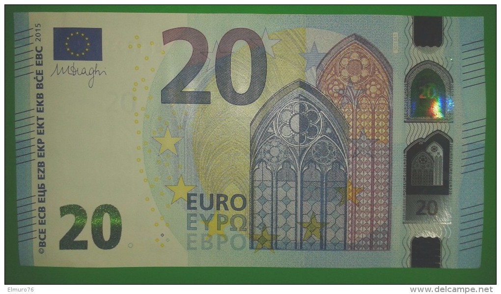 20 EURO S013A1 Draghi Italy Serie SF Perfect  UNC - 20 Euro