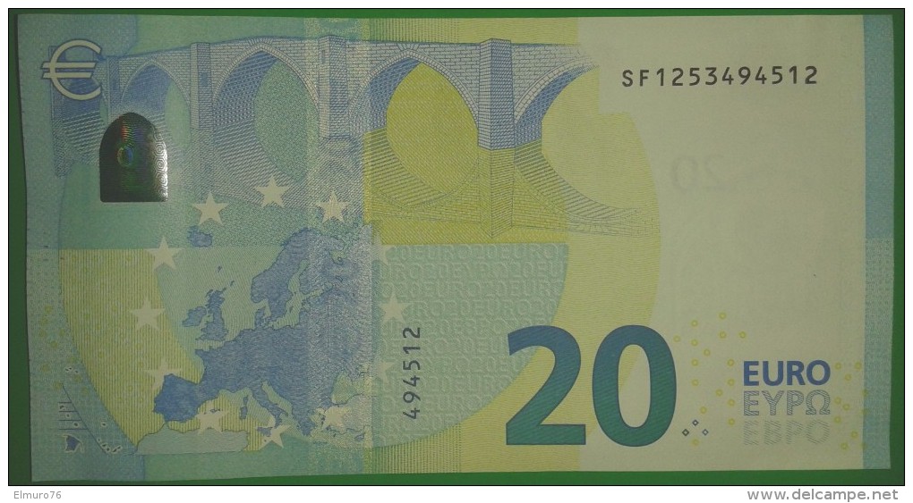 20 EURO S013A1 Draghi Italy Serie SF Perfect  UNC - 20 Euro