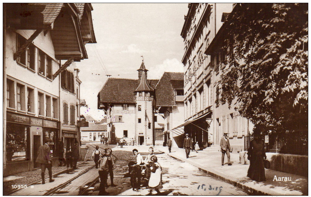 SUISSE-AARAU-VOITURE A CHIEN-ATTELAGE DE CHIEN-ENFANTS-  CACHET- - Aarau