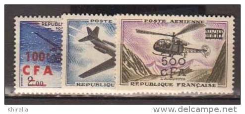 REUNION       1961        PA         N°    58 / 60         COTE         34 € 00            (  123 ) - Airmail