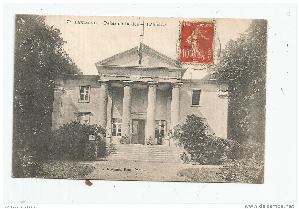 Cp , 22 , LOUDEAC , Palais De Justice , Bretagne , Voyagée 1907 - Loudéac