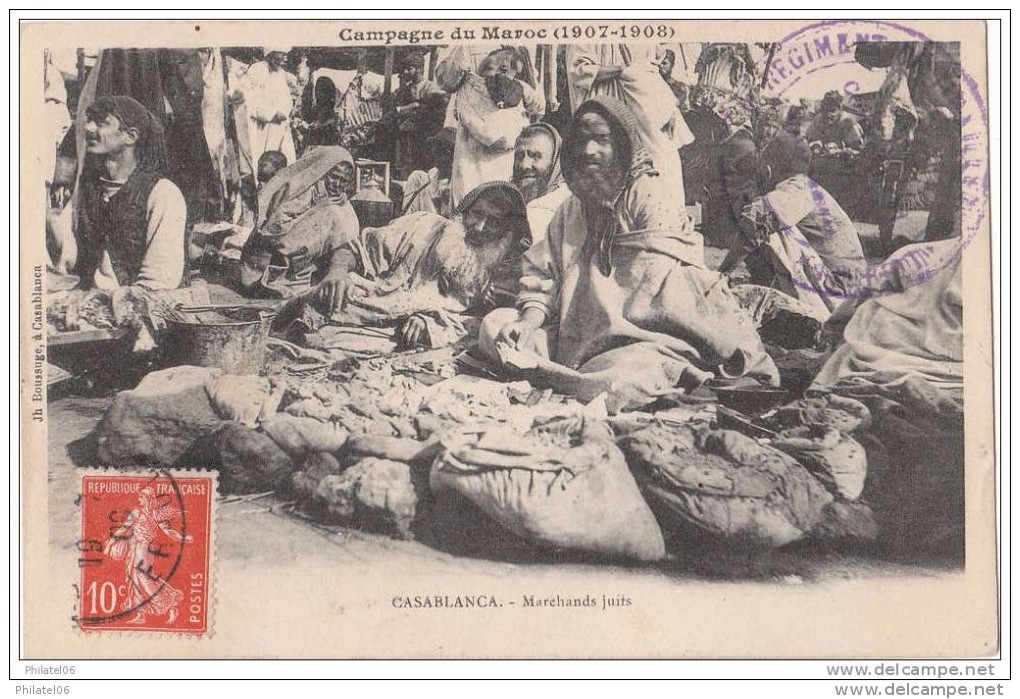 CAMPAGNE AU MAROC 1909/1910  MARCHANDS JUIFS  JUDAICA - Street Merchants