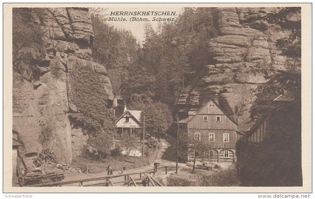 AK Hrensko Herrnskretschen Mühle Böhmische Schweiz Edmundsklamm Klamm Stimmersdorf Rainwiese Jonsdorf Tetschen Schöna - Sudeten