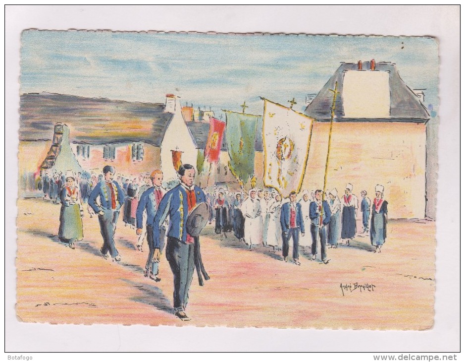 CPM ILLUSTREE DPT 29 PROCESSION DU 15 AOUT A PLOUGASTEL DAOULAS - Plougastel-Daoulas