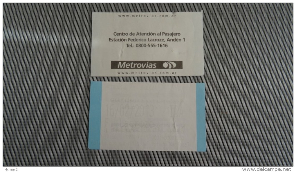 Bus Airpotr Ticket From Argentina - Fahrkarte - Other & Unclassified