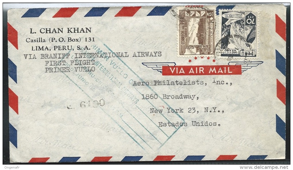 Lettre Par Avion De Lima Pour Les USA  Juin 1948 - Pérou