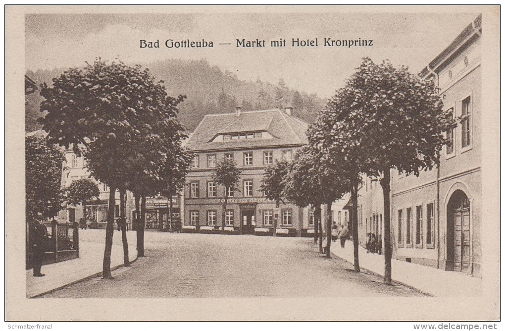 AK Bad Gottleuba Markt Hotel Gasthof Kronprinz Bei Berggiesshübel Pirna Bahratal Hellendorf Langenhennersdorf Bielatal - Bad Gottleuba-Berggiesshuebel