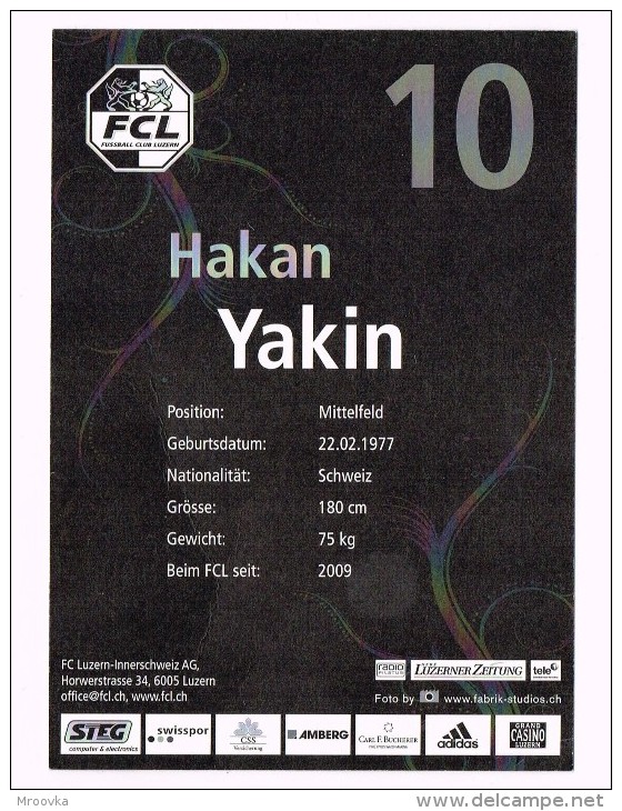 Hakan Yakin -Schweiz - Suisse- 10 - AC Bellinzona - Autographe - Autógrafos