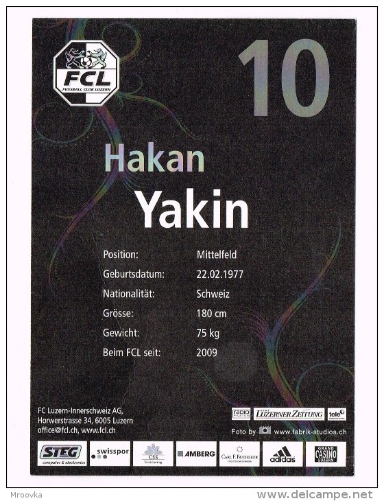 Hakan Yakin -Schweiz - Suisse- 10 - AC Bellinzona - Autographe - Autographes