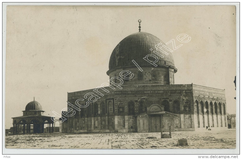 (Palestine) N° 16 Et N° 18A Sur Carte Photo 1921 De La Mosquée D'Omar à Jérusalem Pour Toulon. - Palestine