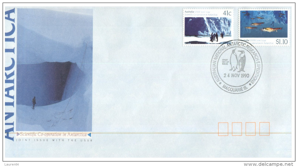 (111) Australia FDC cover - Antarctica AUS - Russia co-operation (4 bases covers)