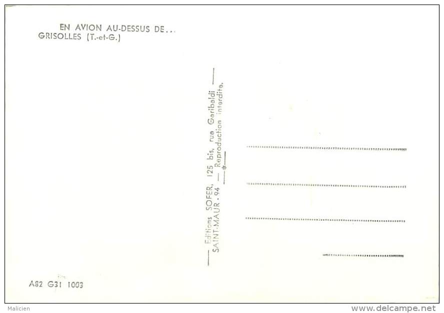 Gd Format Div - Ref R260 - Tarn Et Garonne - Grisolles - En Avion Au Dessus De Grisolles - Carte Bon Etat - - Grisolles