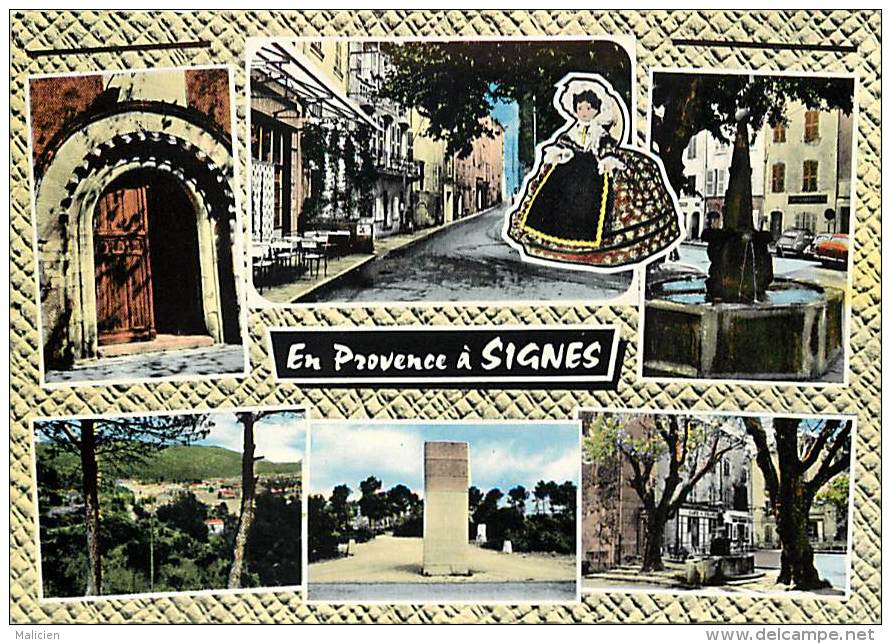 Gd Format Div - Ref R256 - Var - Signes - En Provence A Signes - Carte Souvenir  Multi Vues -  Carte Bon Etat - - Signes