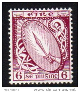 Ireland 1940 6d Definitive, E Wmk., Hinged Mint - Oblitérés