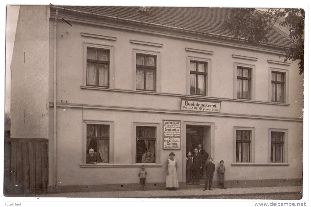 LENZEN Buchdruckerei West Ost Prignitz Er Zeitung Anfertigung Drucksachen Inseraten Annahme Orig Priv Fotokarte 1.3.1912 - Lenzen