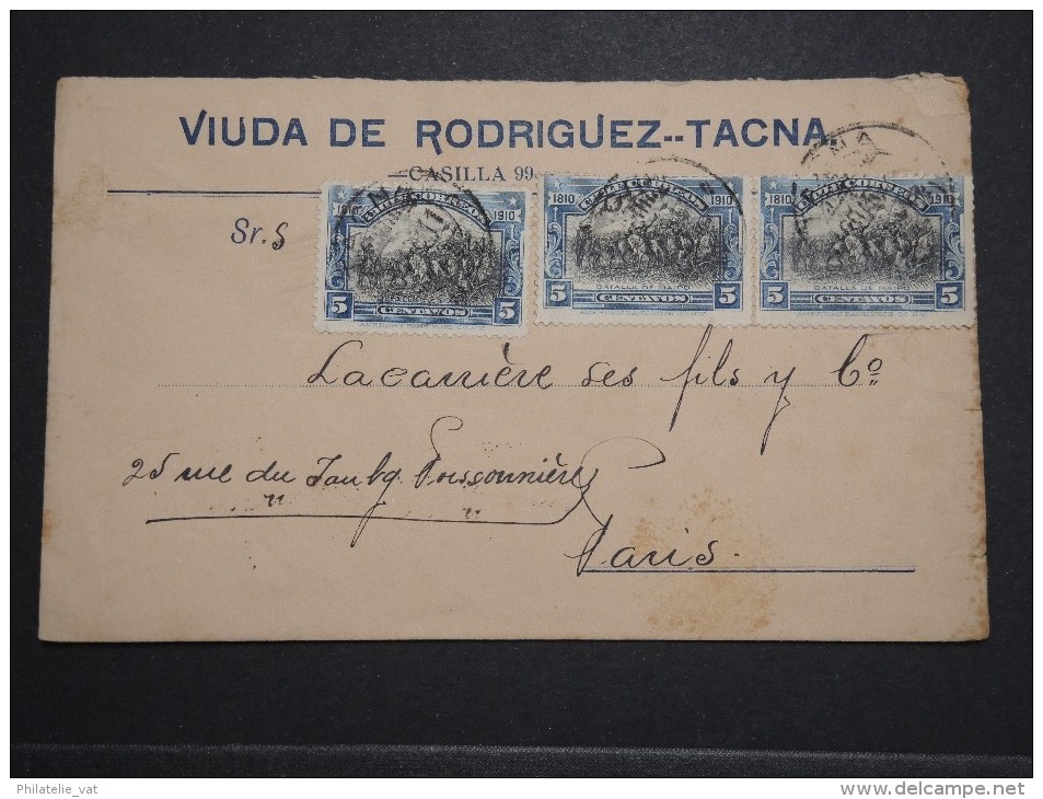 CHILI - Enveloppe Pour La France En 1911 - Aff. Plaisant - A Voir - Lot P14539 - Chili