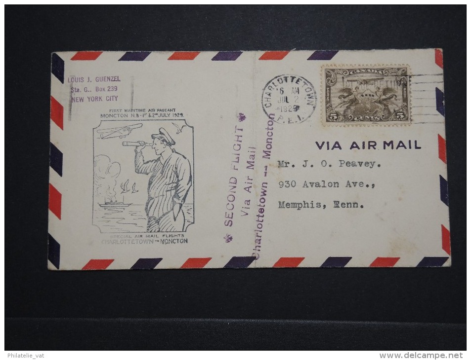 ETATS UNIS - Enveloppe ( Avec Pli ) " Second Flight Via Air Mail Charlottetown -Moncton En 1929 - A Voir - Lot P14548 - Marcophilie