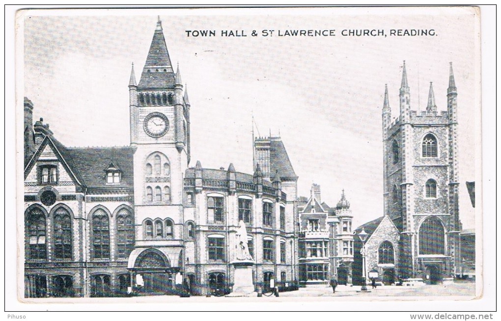 UK2412    READING : Town Hall And St. Lawrence Church - Reading