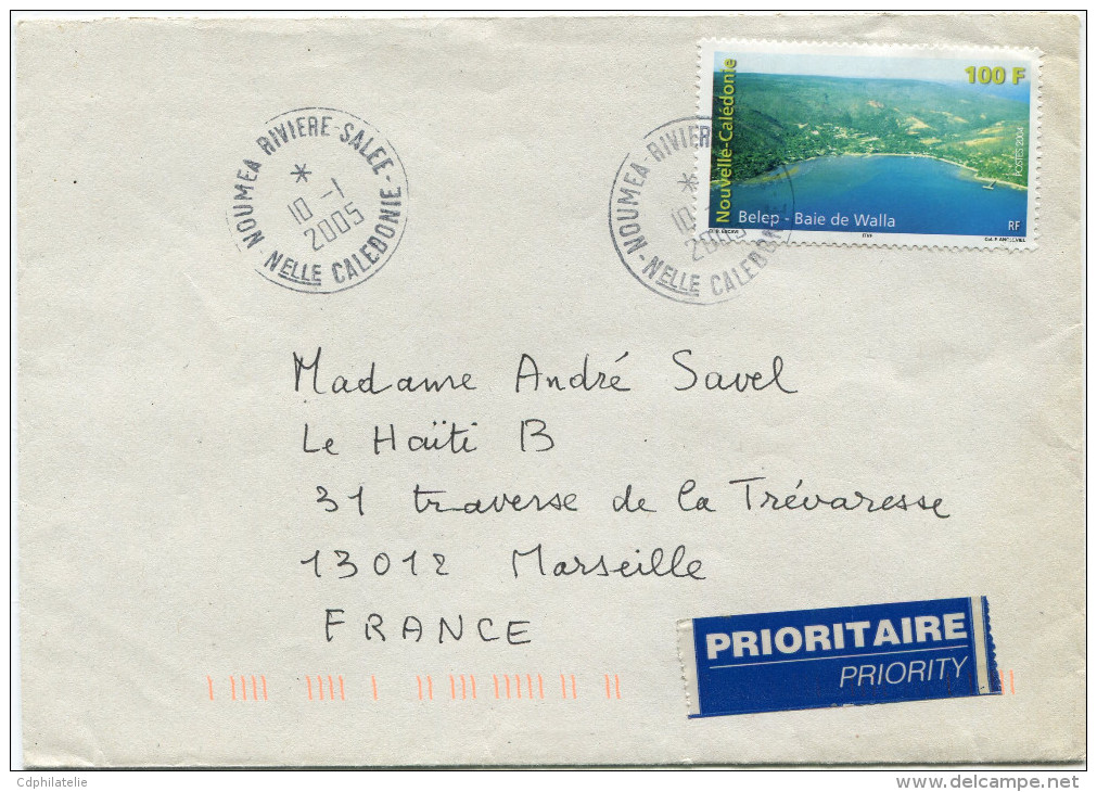 NOUVELLE-CALEDONIE LETTRE DEPART NOUMEA-RIVIERE-SALEE 10-5-2005 POUR LA FRANCE - Covers & Documents