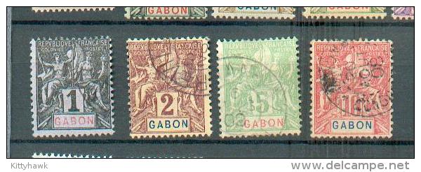 GAB 293 - YT 16-17-19-20 Obli - Used Stamps