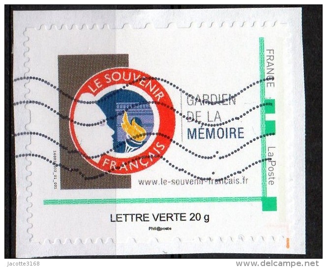 France 2015  Le Souvenir Français  Gardien De La Mémoire Lettre Verte - Collectors