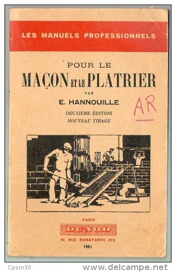 Livre - Pour Le MACON Et Le PLATRIER - 1951 - Bricolage / Technique