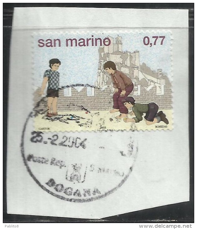 SAN MARINO 2003 AMARCORD IL GIOCO DELLE BIGLIE € 0,77 USATO USED OBLITERE´ - Oblitérés