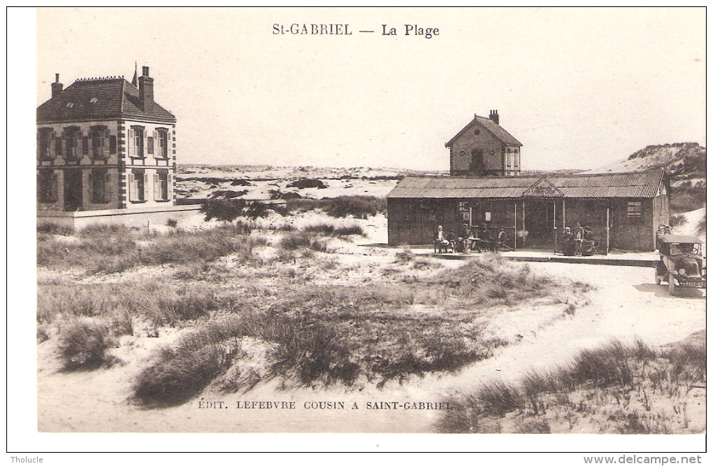 Environs De Camiers (Etaples-Pas De Calais)-Saint-Gabriel-La Plage-Vieille Voiture-Animée -CPA Pas Très Courante - Etaples