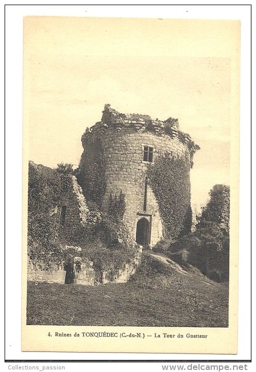 Cp, 22, Ruines De Tonquédec, La Tour Du Guetteur - Tonquédec