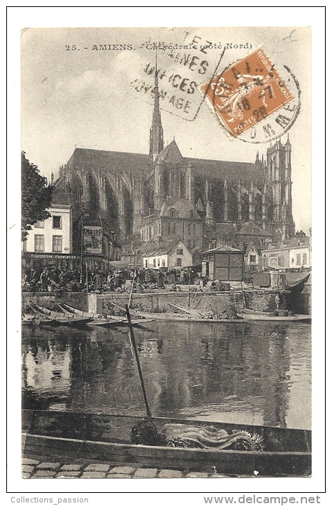Cp, 80, Amiens, Cathédrale, Côté Nord, Voyagée 1928 - Amiens