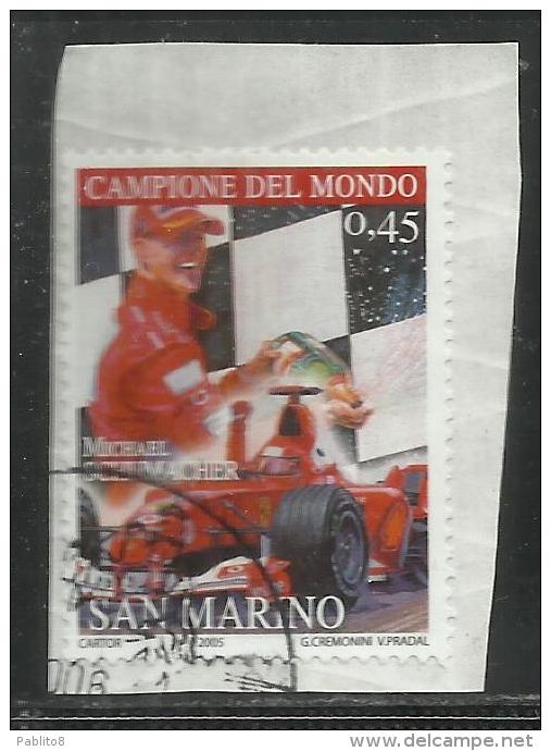 SAN MARINO 2005 LA FERRARI MICHAEL SCHUMACHER € 0,45 USATO USED OBLITERE´ - Oblitérés