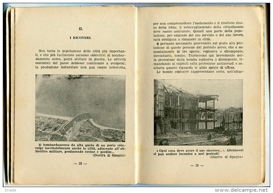 LIBRO VADEMECUM DI PROTEZIONE ANTIAEREA GENERALE A. BRONZUOLI EDITRICE RISPOLI ANONIMA NAPOLI ANNO 1939 - Guerre 1939-45