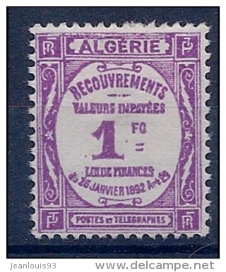 ALGERIE - TAXE 19  1F NEUF CHARNIERE MLH - Portomarken