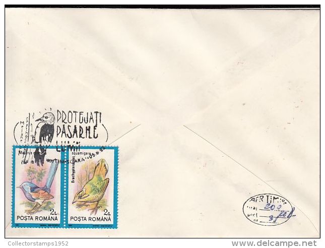 34471- RED HEADED WOODPECKER, BIRDS, SPECIAL COVER, 1992, ROMANIA - Piciformes (pájaros Carpinteros)