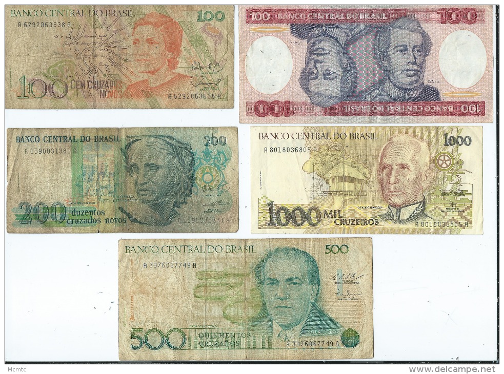 Lot De 8 Billets Du Brésil   (4 Scans ) - Brazilië