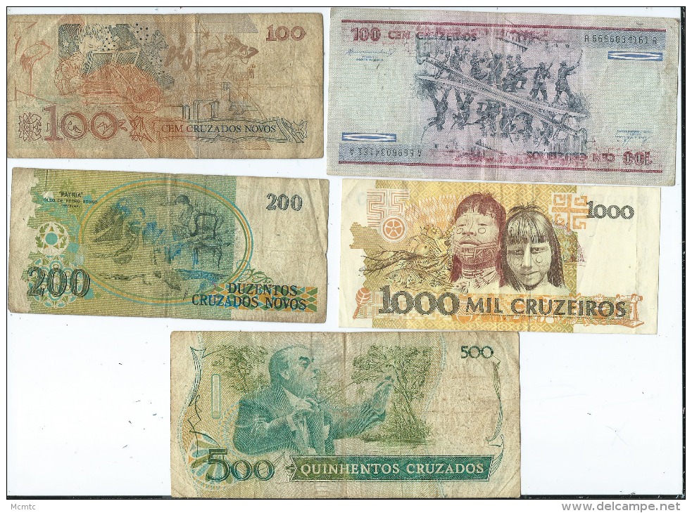 Lot De 8 Billets Du Brésil   (4 Scans ) - Brazilië