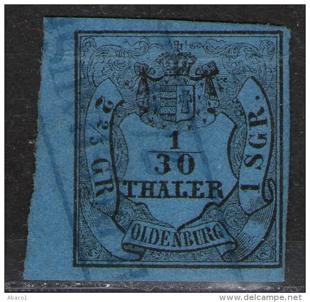 Dedeshausen Auf 1/10 Thaler Blau - Oldenburg Nr. 2 III - Randstück - Pracht - Oldenbourg