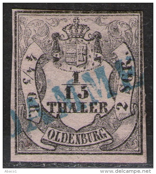 Einzeiler DAMME Auf 1/15 Thaler Mattrosa - Oldenburg Nr. 3 I - Pracht - Oldenburg