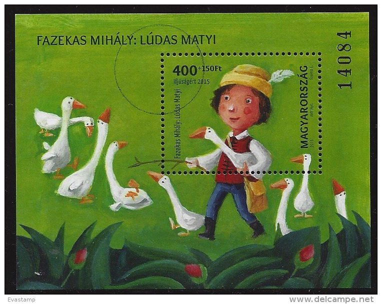 HUNGARY - 2015.SPECIMEN -  Souvenir Sheet - Youth - Fairy Tale By Mihaly Fazekas - Used Stamps