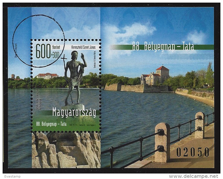 HUNGARY - 2015.SPECIMEN Souvenir Sheet  - 88th Stampday Tata / Statue Of Saint John The Baptist / Tata´s Old Lake - Used Stamps