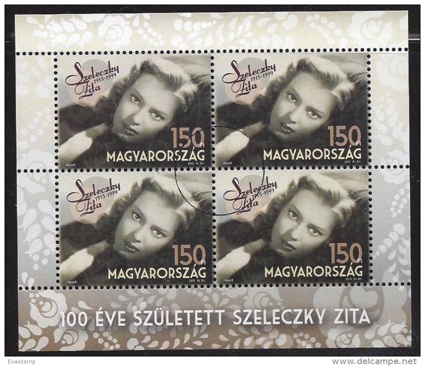 HUNGARY - 2015. SPECIMEN - Minisheet - Zita Szeleczky, Famous Hungarian Actress - Gebruikt