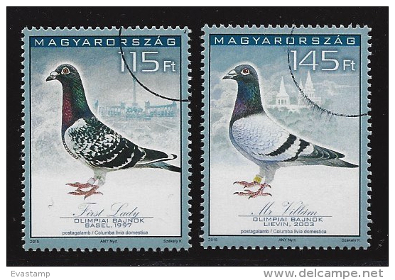 HUNGARY-2015. SPECIMEN - Cpl.Set - 34th Carrier Pigeons´Olympics,Budapest - Gebruikt