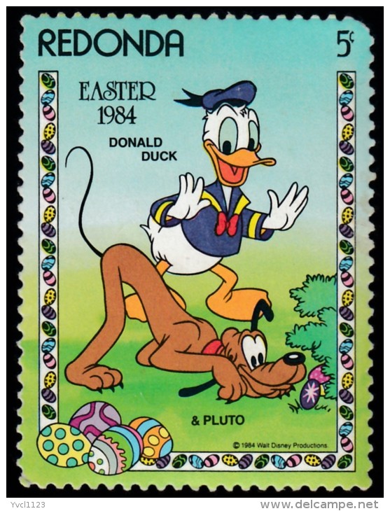 REDONDA - YW1634 Easter '84, Donald Duck &amp; Pluto By Wall Disney / Mint H Stamp - Comics