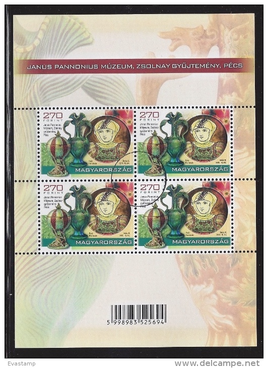 HUNGARY-2015.SPECIMEN - Minisheet - Treasures Of Hungarian Museums - Zsolnay Collection / Ceramics - Used Stamps