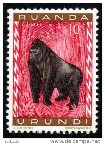 RUANDA-URUNDI - Scott #137 Gorilla Gorilla (*) / Mint NH Stamp - Unused Stamps