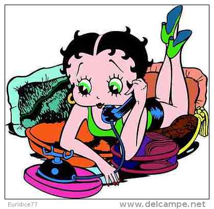 Betty Boop Phone Cartoon Sticker 13x13 Cm. Aprox. - Otros & Sin Clasificación