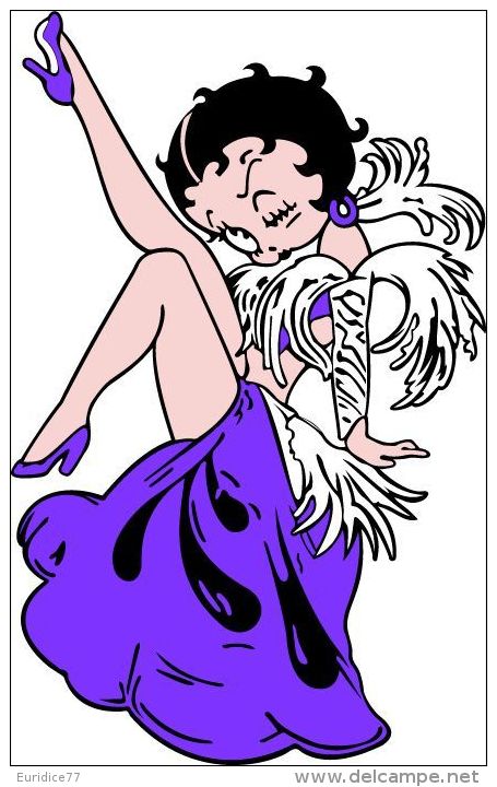 Betty Boop Purple Dress Cartoon Sticker 13x10 Cm. Aprox. - Otros & Sin Clasificación
