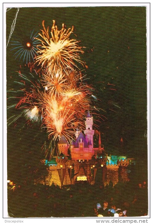 O794 Disneyland - Fireworks - Night Nuit Nacht Notte Noche Notturno - Walt Disney / Viaggiata 1986 - Disneyland