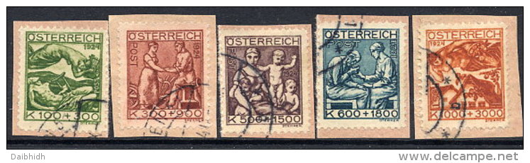 AUSTRIA 1924 Youth And Tuberculosis Charity, Fine Used On Pieces.  Michel 442-46 - Gebraucht